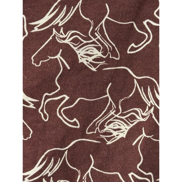 Boden Blouse Button Shirt Long Sleeve Horses Maroon Sz 10 Equestrian Top #DD3-5 - Picture 4 of 10